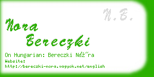 nora bereczki business card